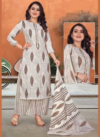 Grab These Beautiful Colored Suit.These Top And Bottom Are Fabricated On Cotton Pair With Chiffon Dupatta.Its Beautified With  Digital Printed Work.