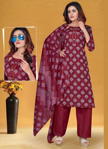 Grab These Beautiful Colored Suit.These Top And Bottom Are Fabricated On Cotton Pair With Chiffon Dupatta.Its Beautified With  Digital Printed Work.