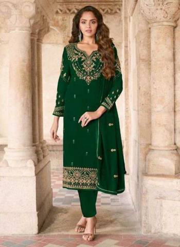 Grab These Beautiful Colored Suit.These Top And Bottom Are Fabricated OnGeorgette Pair With Georgette Dupatta.Its Beautified With Heavy Designer Embroidery Work.