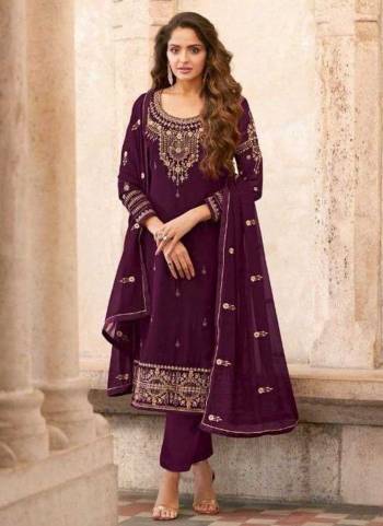 Grab These Beautiful Colored Suit.These Top And Bottom Are Fabricated OnGeorgette Pair With Georgette Dupatta.Its Beautified With Heavy Designer Embroidery Work.