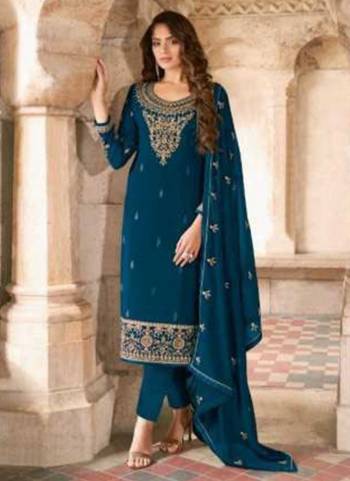 Grab These Beautiful Colored Suit.These Top And Bottom Are Fabricated OnGeorgette Pair With Georgette Dupatta.Its Beautified With Heavy Designer Embroidery Work.