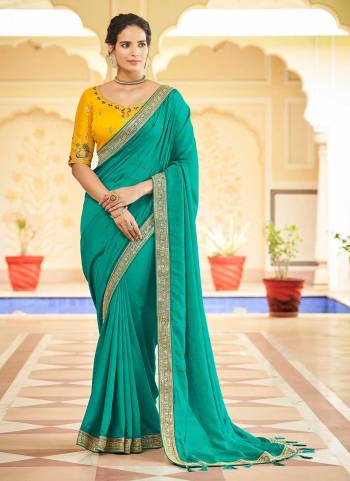 Grab These Fine Colored Saree Pair With Blouse.These Saree is Fabricated On Vichitra Silk Pair With Banglori Silk Blouse.Its Beautified With Resham,Jari,Dori,Sequance Embroidery,Swarovski Work.