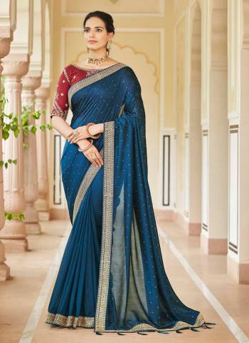 Grab These Fine Colored Saree Pair With Blouse.These Saree is Fabricated On Vichitra Silk Pair With Banglori Silk Blouse.Its Beautified With Resham,Jari,Dori,Sequance Embroidery,Swarovski Work.