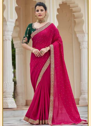 Grab These Fine Colored Saree Pair With Blouse.These Saree is Fabricated On Vichitra Silk Pair With Banglori Silk Blouse.Its Beautified With Resham,Jari,Dori,Sequance Embroidery,Swarovski Work.