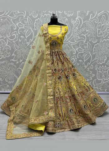 For A Designer Look,Grab These Lehenga Choli in Fine Colored Pair With Blouse And Dupatta.These Blouse And Lehenga Are Fabricated On Net Pair With Soft Net Dupatta.its Beautified With Designer Mirror,Jari,Fancy Embroidery Work