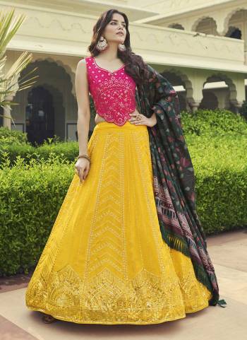 Grab These Designer Look Lehenga Choli in Fine Colored.These Lehenga is Fabricated On Georgette Pair With Silk Blouse And Cotton Dupatta.Its Beautified With Heavy Designer Work.