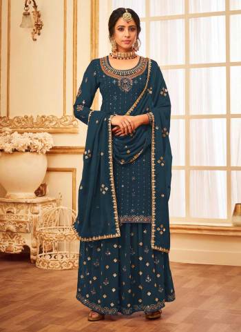 Grab These Shahara Suit in Fine Colored.These Top And Dupatta Are Fabricated On Georgette Pair With Georgette Bottom.Its Beautified With Heavy Sequance Embroidery Work.