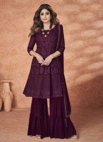 For Bold And Beautiful Look,GrabThese Designer Sharara Suit in Fine Colored.These Top And Bottom Are Fabricated On Georgette Pair With Georgette Dupatta.Its Beautified With Heavy Thread,Sequance Embroidery Work.