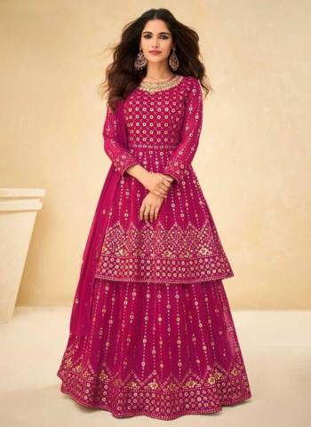 Grab These Designer Suit in Fine Colored.These Top And Bottom Are Fabricated On  Georgette Pair With  Georgette Dupatta.Its Beautified With Heavy Mirror,Thread Embroidery Work.