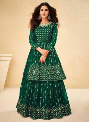 Grab These Designer Suit in Fine Colored.These Top And Bottom Are Fabricated On  Georgette Pair With  Georgette Dupatta.Its Beautified With Heavy Mirror,Thread Embroidery Work.