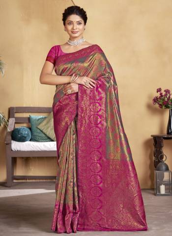 Grab These Saree in Pretty Colored.These Saree and Blouse Are Fabricated On Silk.Its Beautified With Heavy Woven Zari Work.