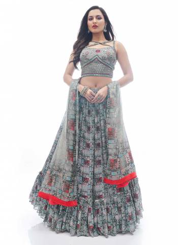 For A Designer Look,Grab These Lehenga in Fine Colored.These Blouse is Fabricated On Chinon  Pair With Chinon Lehenga And Chiffon  Dupatta.Its Beautified With Designer Work.