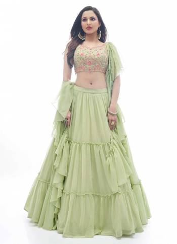 For A Designer Look,Grab These Lehenga in Fine Colored.These Blouse is Fabricated On Georgette  Pair With Georgette Lehenga And Georgette  Dupatta.Its Beautified With Designer Work.