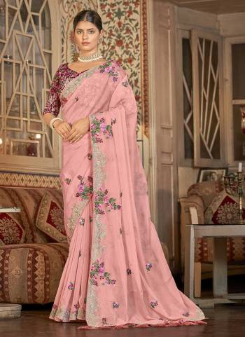 For A Different Look,Grab These Saree in Fine Colored Pair With Blouse.These Saree is Fabricated on Art Silk Pair With Organa Blouse.Its Beautified With Designer Work.