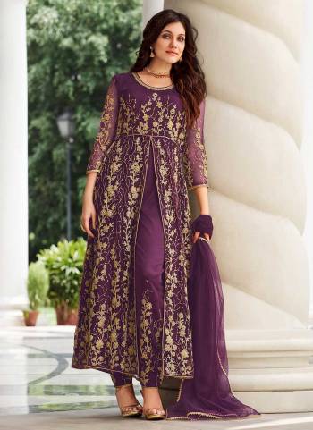 Grab These Designer Looking Anarkali Suit in Fine Colored.These Top And Dupatta Are Fabricated On Butterfly Net Pair With Satin Bottom.Its Beautified With Designer Work.