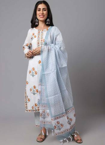 For A Festive Wear,Grab These Readymade Suit in Fine Colored.These Top And Bottom Are Fabricated On Cotton Pair With Kota Doriya Dupatta.Its Beautified With Designer Printed Work.