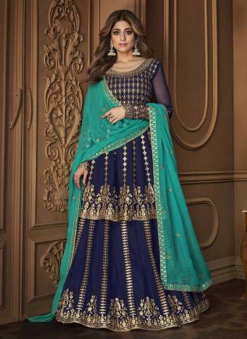 Flaunt Your Rich And Elegant Taste Wearing This Designer Suit in All Over Beautiful Colored.These Top And Bottom Are Fabricated on Georgette Based Pair With Georgette Dupatta.Its Beautified With Heavy Sequance Embroidery Work.