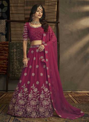 Bold And Beautiful Lookig Lehenga Choli is Here.These Lehenga And Blouse Are Fabricated On Georgette Pair With Georgette Dupatta.Its Beautified With Designer Work.