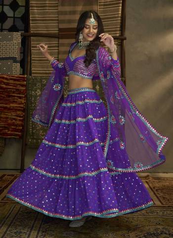 Bold And Beautiful Lookig Lehenga Choli is Here.These Lehenga And Blouse Are Fabricated On Georgette Pair With Soft Net Dupatta.Its Beautified With Designer Work.