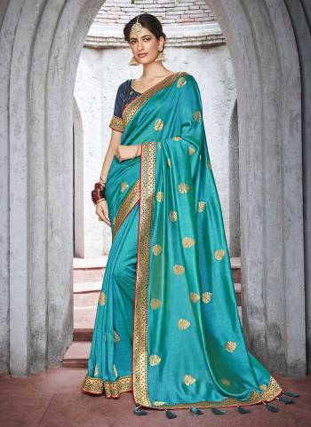 Grab These Fine Colored Saree Pair With Blouse.These Saree is Fabricated On Vichitra Silk Pair With Phantom Silk Blouse.Its Beautified With Designer Jari Embroidery Work.