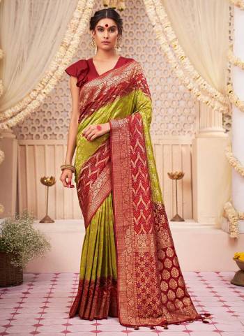 Grab These Beautiful Colored Saree Pair With Blouse.These Saree And Blouse Are Fabricated On Raw Silk.Its Beautified With Heavy Wevon Designer Work.