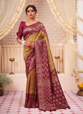 Grab These Beautiful Colored Saree Pair With Blouse.These Saree And Blouse Are Fabricated On Raw Silk.Its Beautified With Heavy Wevon Designer Work.