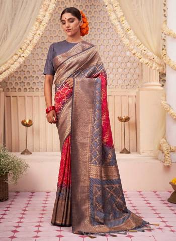 For A Different Look,Grab These Saree in Fine Colored Pair With Blouse.These Saree And Blouse Are Fabricated On Raw Silk.Its Beautified With Heavy Wevon Designer Work .