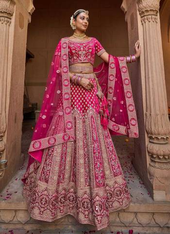 For A Designer Look,Grab These Lehenga in Fine Colored Pair With Blouse And Designer Dupatta.These Blouse And Lehenga Are Fabricated On Velvet Pair With Soft Net Dupatta.Its Beautified With Heavy Designer Embroidery,Hand Work.