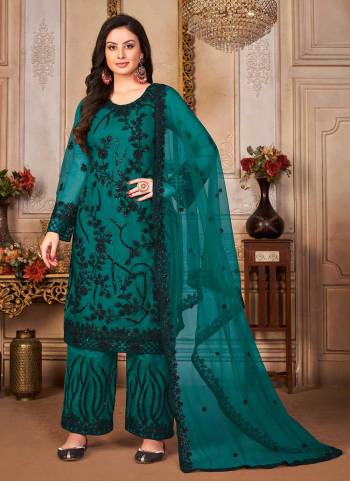 Grab These Beautiful Colored Plazzo Suit.These Top And Dupatta Are Fabricated On Net Pair With Santoon Bottom.Its Beautified With Heavy Coding,Sequance Embroidery Work. 