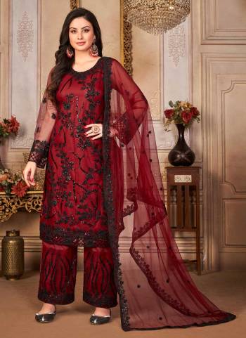 Grab These Beautiful Colored Plazzo Suit.These Top And Dupatta Are Fabricated On Net Pair With Santoon Bottom.Its Beautified With Heavy Coding,Sequance Embroidery Work. 