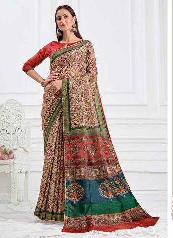 Grab These Saree in Fine Colored Pair With Blouse.These Saree And Blouse Are Fabricated On Crepe.Its Beautified With Fancy Designer Printed Work.