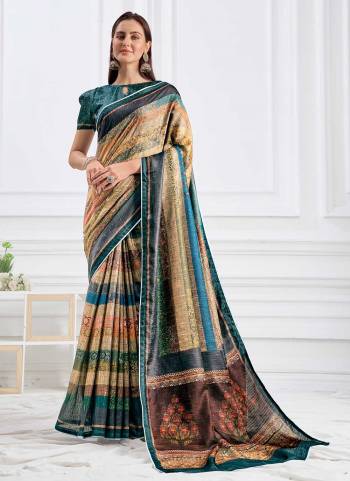 Grab These Saree in Fine Colored Pair With Blouse.These Saree And Blouse Are Fabricated On Crepe.Its Beautified With Fancy Designer Printed Work.