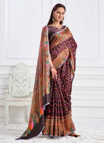 Grab These Saree in Fine Colored Pair With Blouse.These Saree And Blouse Are Fabricated On Crepe.Its Beautified With Fancy Designer Printed Work.