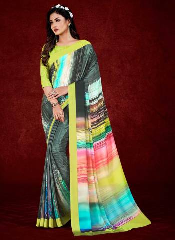 Grab These Beautiful Colored Saree Pair With Blouse.These Saree And Blouse Are Fabricated On Crepe.Its Beautified With Fancy Designer Printed Work