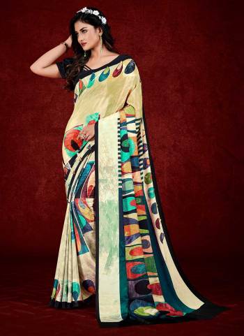 Grab These Beautiful Colored Saree Pair With Blouse.These Saree And Blouse Are Fabricated On Crepe.Its Beautified With Fancy Designer Printed Work