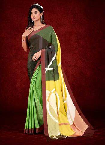 Grab These Beautiful Colored Saree Pair With Blouse.These Saree And Blouse Are Fabricated On Crepe.Its Beautified With Fancy Designer Printed Work