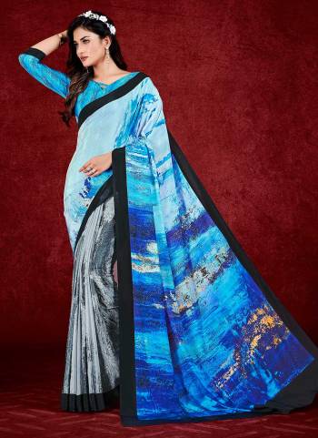 Grab These Beautiful Colored Saree Pair With Blouse.These Saree And Blouse Are Fabricated On Crepe.Its Beautified With Fancy Designer Printed Work