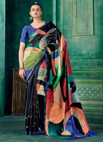 Grab These Fine Colored Saree Pair With Blouse.These Saree And Blouse Are Fabricated On Crepe.Its Beautified With Fancy Designer Printed Work.