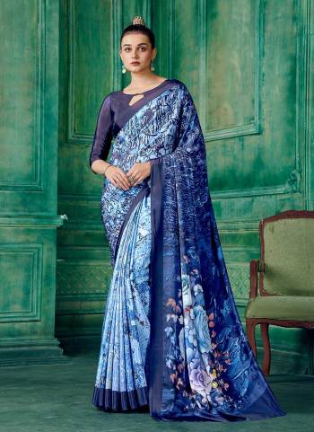 Grab These Fine Colored Saree Pair With Blouse.These Saree And Blouse Are Fabricated On Crepe.Its Beautified With Fancy Designer Printed Work.