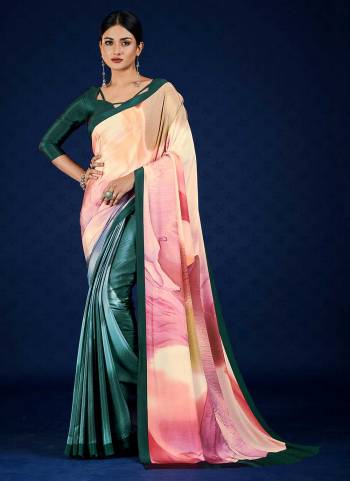 Grab These Fine Colored Saree Pair With Blouse.These Saree And Blouse Are Fabricated On Crepe.Its Beautified With Fancy Designer Printed Work.