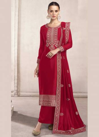 Grab These Plazzo Suit in Fine Colored Pair With Bottom And Dupatta.These Top And Bottom Are Fabricated On Dola Silk Pair With Dola Silk Dupatta.Its Beautified With Heavy Sequance Embroidery Work.