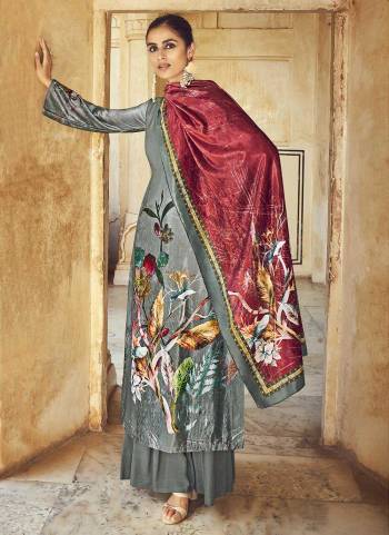 Grab These Beautiful Colored Suit.These Top is Fabricated On Velvet Pair With Pashmina Bottom And Velvet Dupatta.Its Beautified With Designer Digital Printed Work.