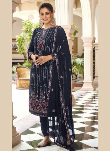 Grab These Suit in Fine Colored.These Top And Dupatta Are Fabricated On Faux Georgette Pair With Santoon Bottom.Its Beautified With Heavy Designer Embroidery Work.