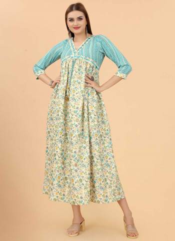 Grab These Beautiful Looking Long Kurti.Its Come With Cotton Blend Fabric With Printed,Embroidery Work.