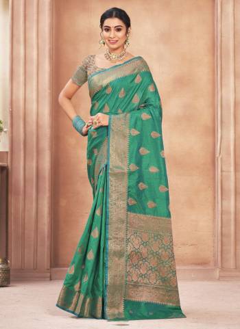 Grab These Fine Colored Saree Pair With Blouse.These Saree And Blouse Are Fabricated On Cotton Silk.Its Beautified With Heavy Wevon Designer Work.