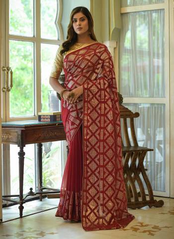 Grab These Saree in Fine Colored Pair With Blouse.These Saree is Fabricated On Georgette Pair With Gota Blouse.Its Beautified With Designer Sequance Embroidery Work.