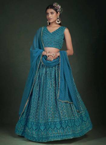 For A Designer Look,Grab These Lehenga Choli in Fine Colored.These Lehenga And Blouse Are Fabricated On Georgette Pair With Georgette Dupatta.Its Beautified With Jari,Thread Embroidery Work.