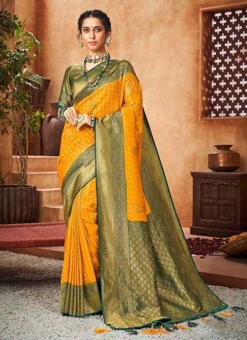 Grab These Beautiful Looking Saree in Fine Colored.These Saree And Blouse Are Fabricated On Brocade.Its Beautified With 2D Designer Weaving With Heavy Stone Work.