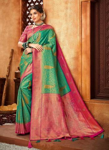 Grab These Beautiful Looking Saree in Fine Colored.These Saree And Blouse Are Fabricated On Brocade.Its Beautified With 2D Designer Weaving With Heavy Stone Work.