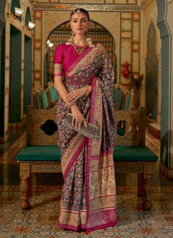 Grab These Festive Wear Saree in Fine Colored.These Saree is Fabricated On Patola Silk Pair With Silk Blouse.Its Beautified With Wevon Designer,Printed,Swarovski Embroidery Work.